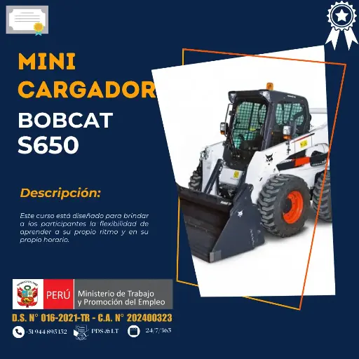 Operación de Minicargador Bobcat S650